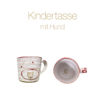 Keramiktasse mit Motiv Hund Einzelstück