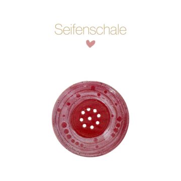 Keramik Seifenschale rot mit weiss Einzelstück