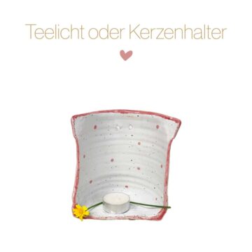 Keramik Teelicht- oder Kerzenhalter weiss Einzelstück