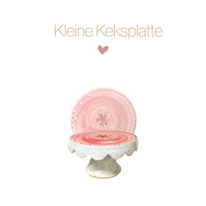 Keramik Keksplatte klein mit Zacken weiss Blume Einzelstück
