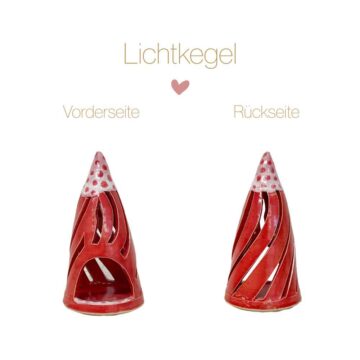 Keramik-Lichtkegel klein rot Einzelstück