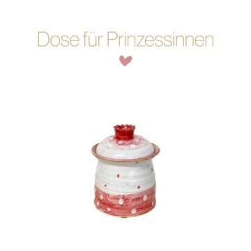 Keramikdose Prinzessin weiss mit kleinen Punkten Einzelstück