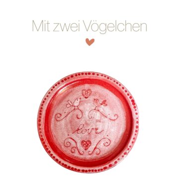 Teller mit zwei Vögelchen