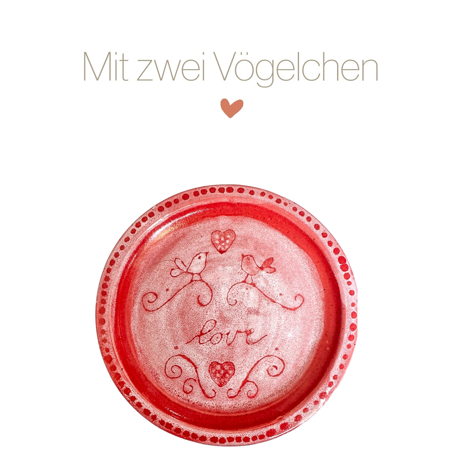 Teller mit zwei Vögelchen