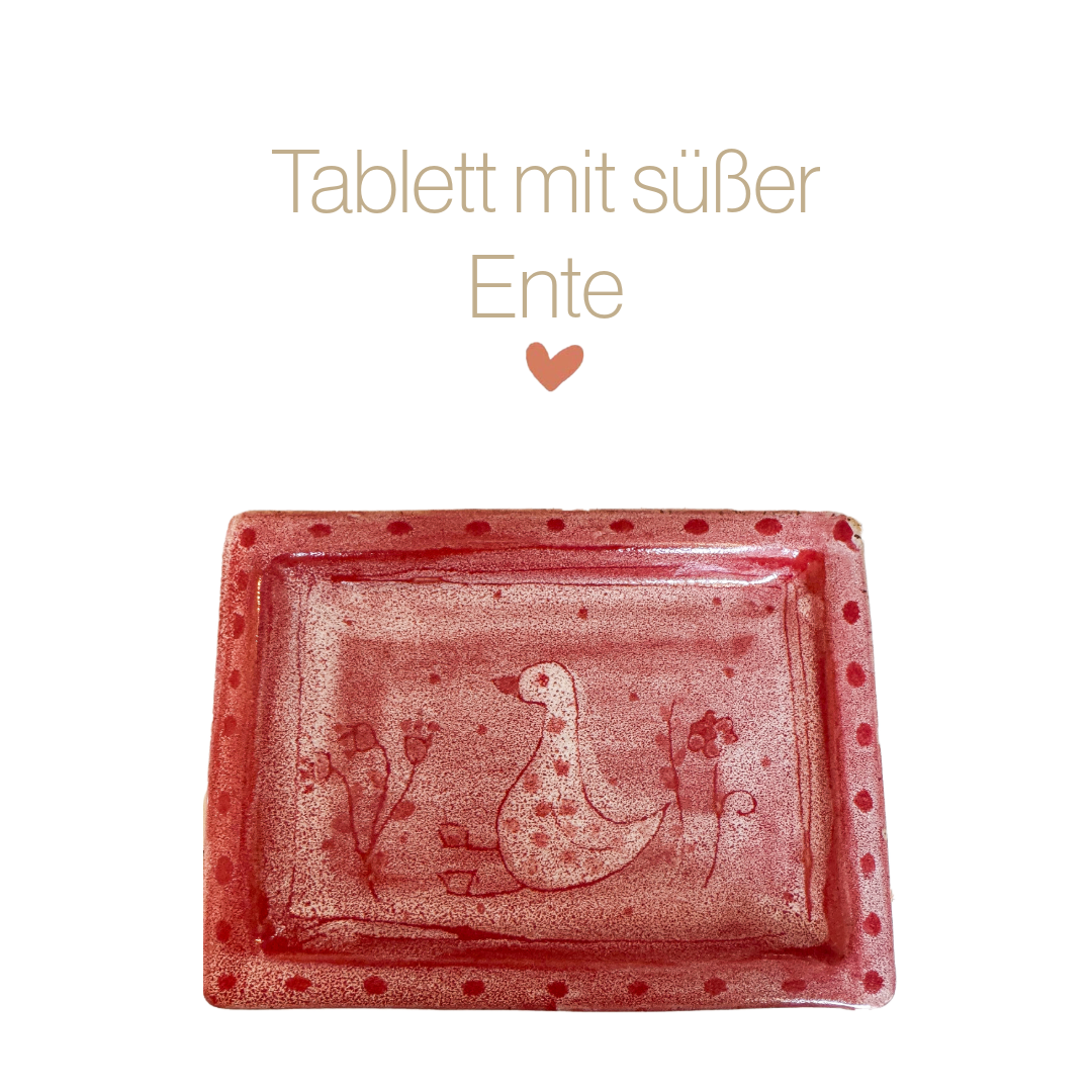 Tablett mit süßer Ente